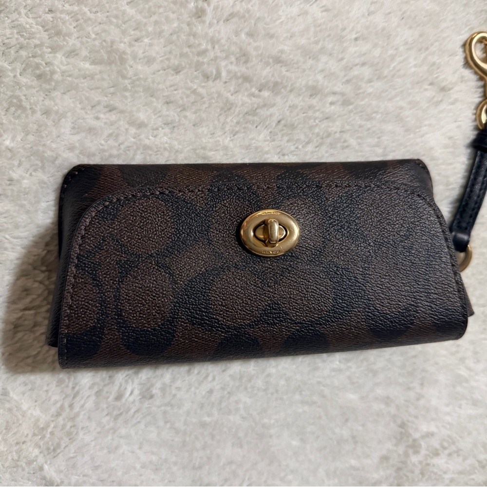 Coach Brown and Black Patterned Eyeglass Case